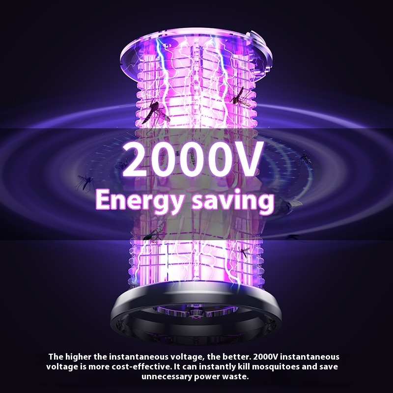 2in1 Mosquito Killer Lamp Electric Fly Catcher USB Rechargeable Electric Mosquito Swatter Electric Fly Trap With Night Light S0S Emergency Light Mosquito Killer Terrace Camping - Image 5