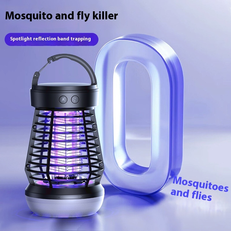2in1 Mosquito Killer Lamp Electric Fly Catcher USB Rechargeable Electric Mosquito Swatter Electric Fly Trap With Night Light S0S Emergency Light Mosquito Killer Terrace Camping - Image 2
